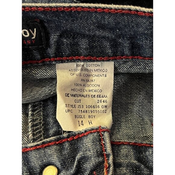 Vintage Bugle Boy Jeans Boys 14 Husky Carpenter Blue Denim 100% Cotton Y2K - Picture 8 of 15